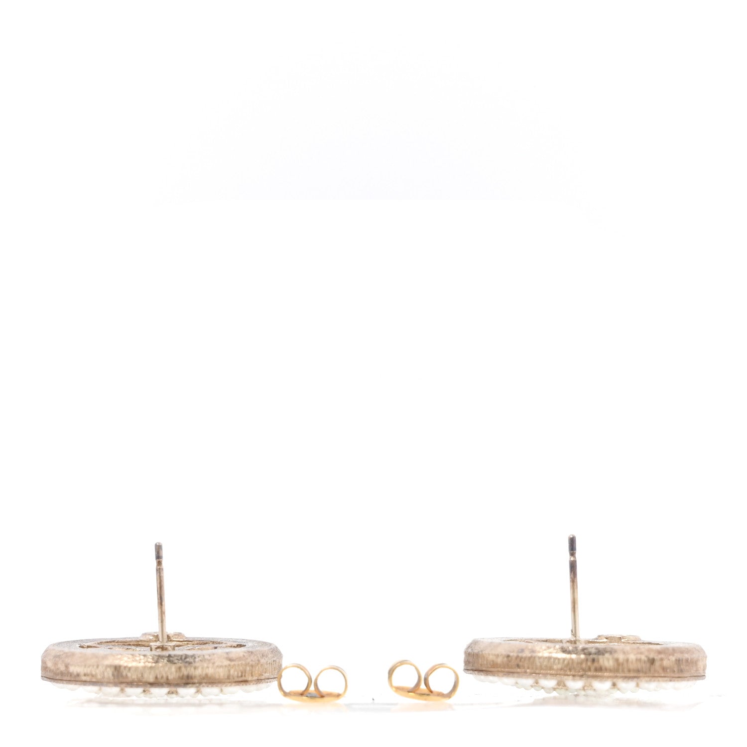 Chanel Pearl CC Round Earrings Gold 3 of 4