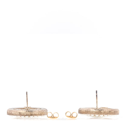 Chanel Pearl CC Round Earrings Gold 3 of 4
