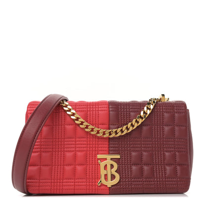 Burberry Lambskin Quilted Small Lola Bag Bright Red Dark Crimson 1 of 10