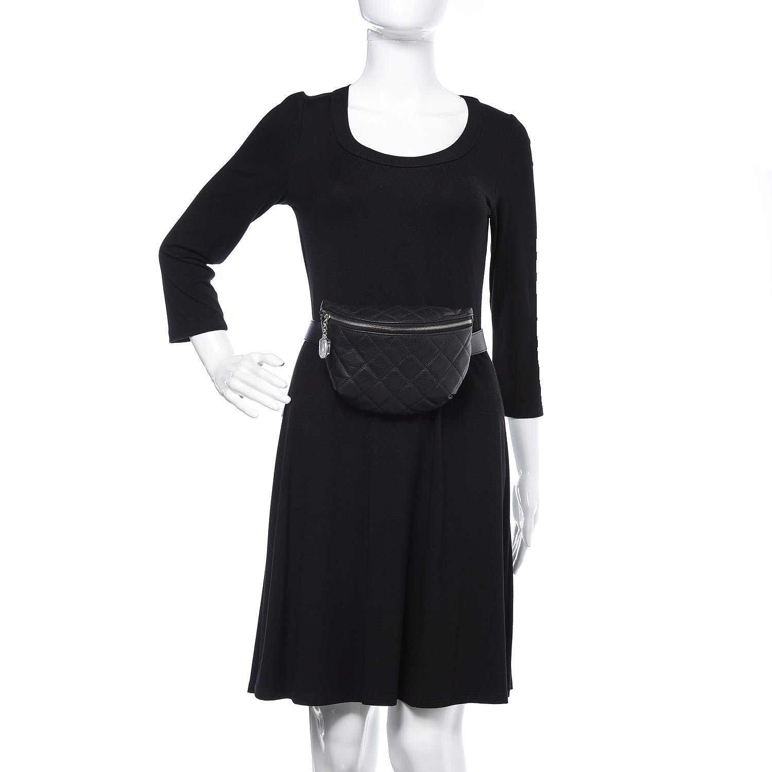 Chanel Calfskin Quilted Waist Belt Bag Black 2 of 9