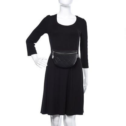 Chanel Calfskin Quilted Waist Belt Bag Black 2 of 9