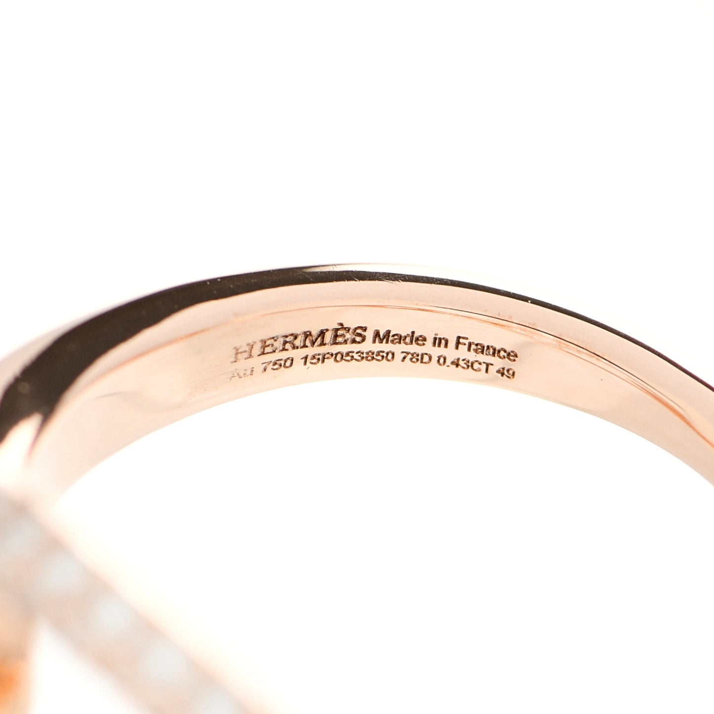 18K Rose Gold Diamond Filet d'Or Double Ring 49 5