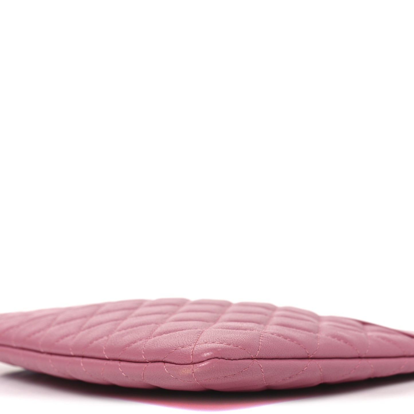 Sheepskin Quilted Mademoiselle Vintage Large Zip Pouch Pink
