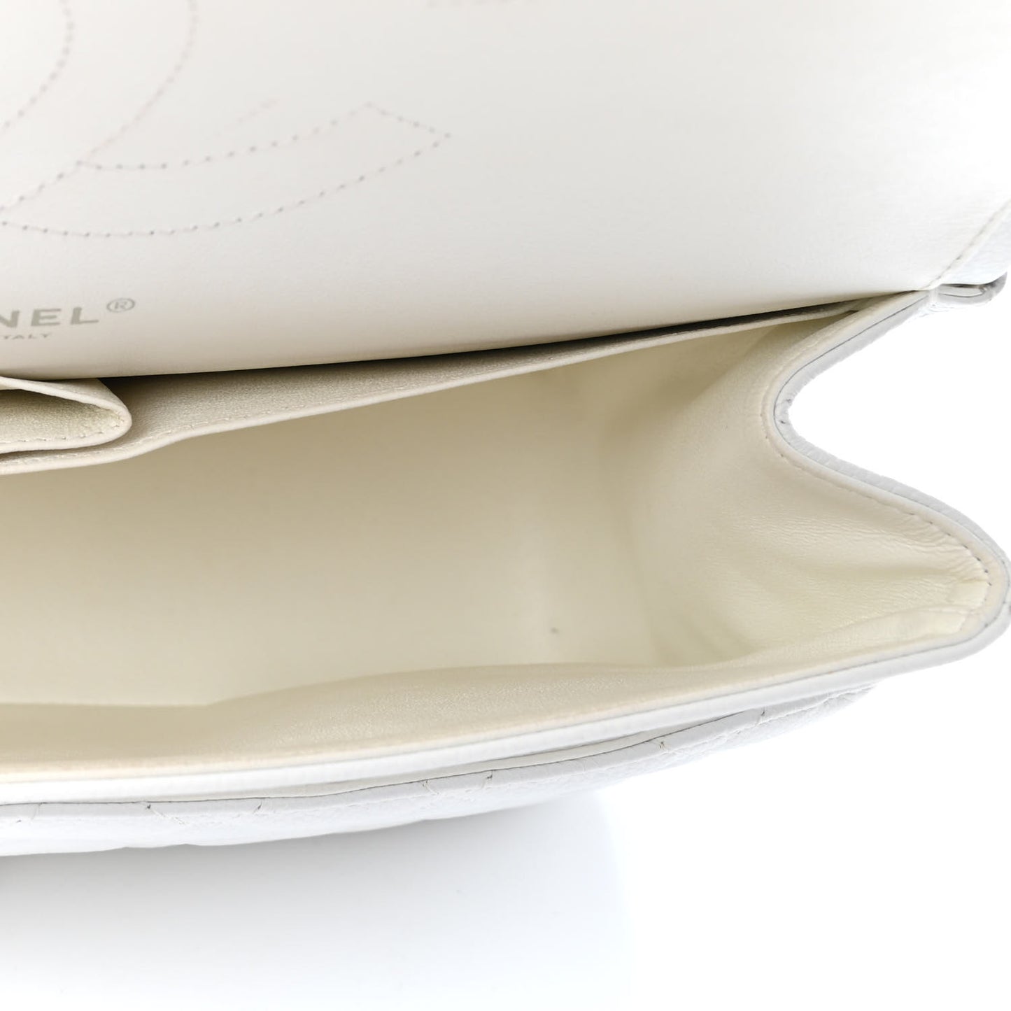 Caviar Quilted Jumbo Double Flap White