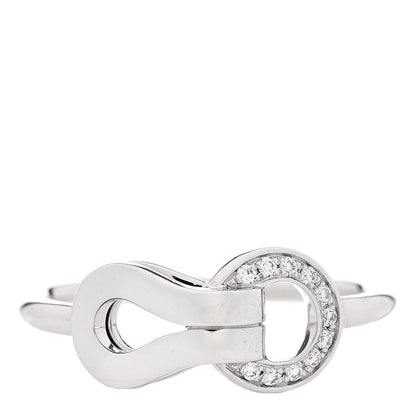 Cartier 18K White Gold Diamond Agrafe Ring 48 4.5 1 of 5