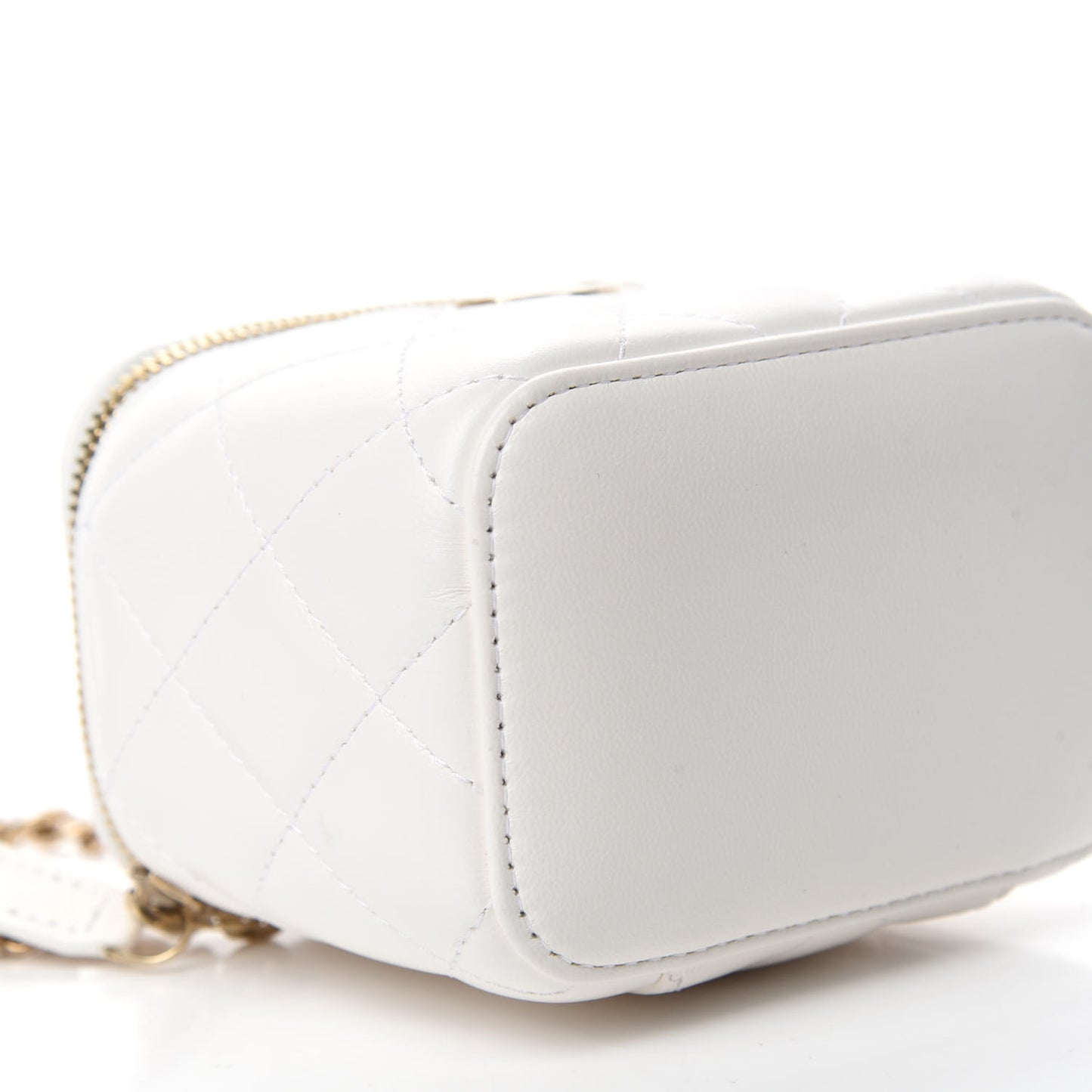 Lambskin Quilted My Chanel Lady Vanity Case With Chain White