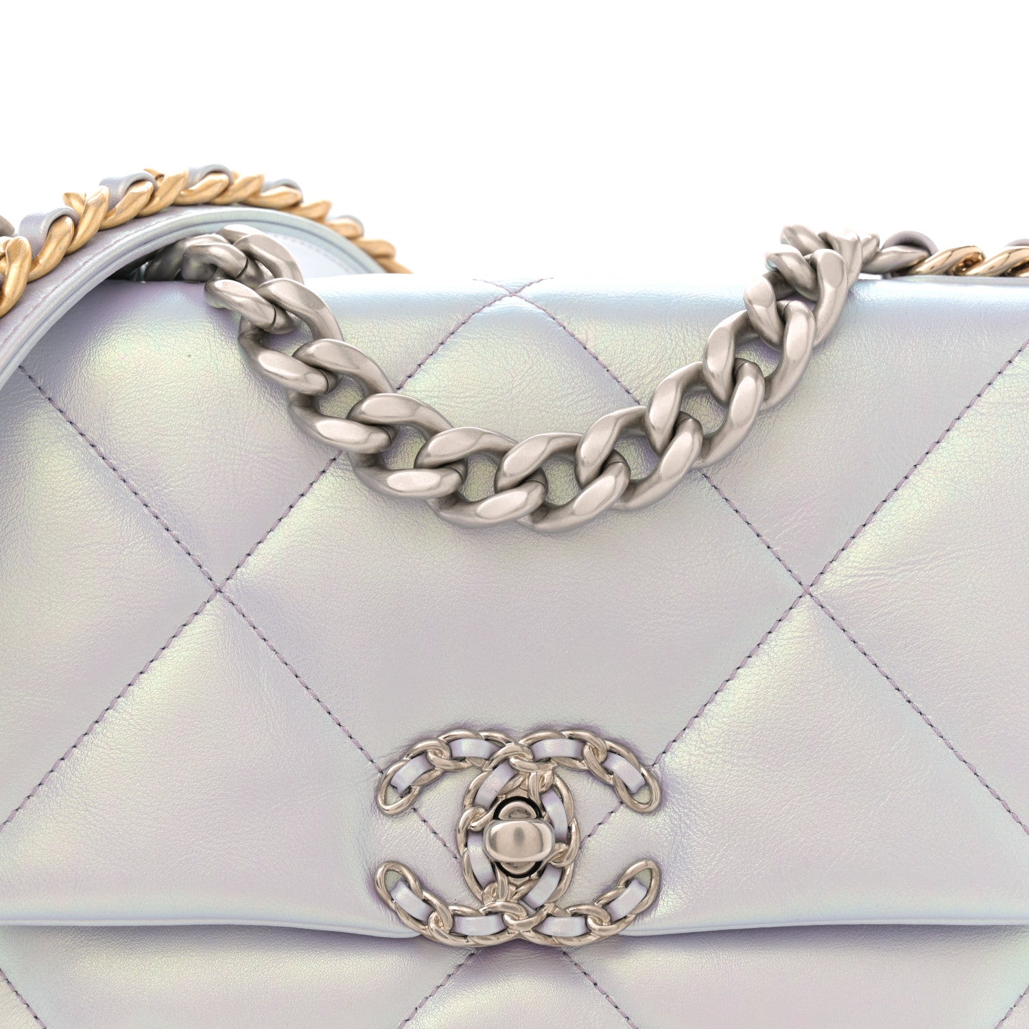 Chanel Iridescent Calfskin Quilted Medium Chanel 19 Flap Light