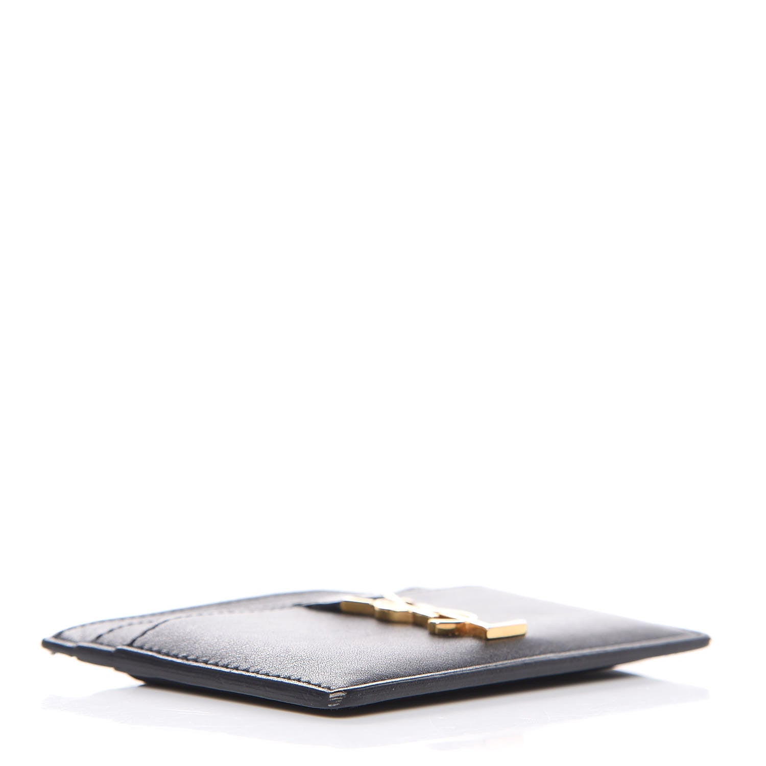 Saint Laurent Calfskin Monogram Credit Card Case Black 4 of 8