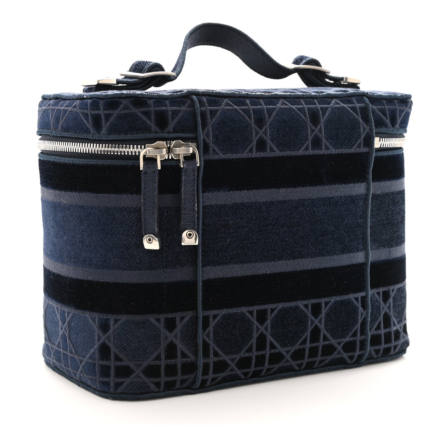Velvet Cannage Diortravel Vanity Case Blue