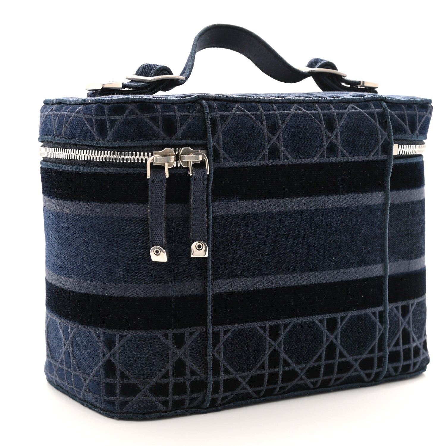 Christian Dior Velvet Cannage Diortravel Vanity Case Blue 2 of 7