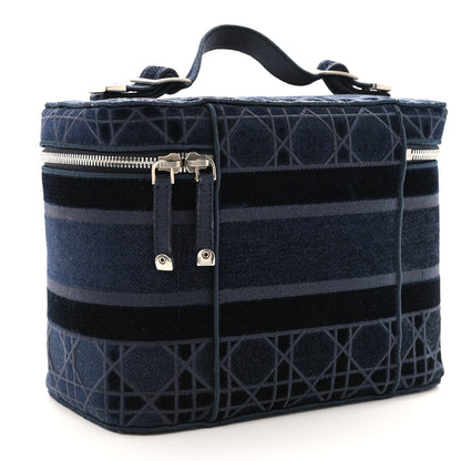 Christian Dior Velvet Cannage Diortravel Vanity Case Blue 2 of 7