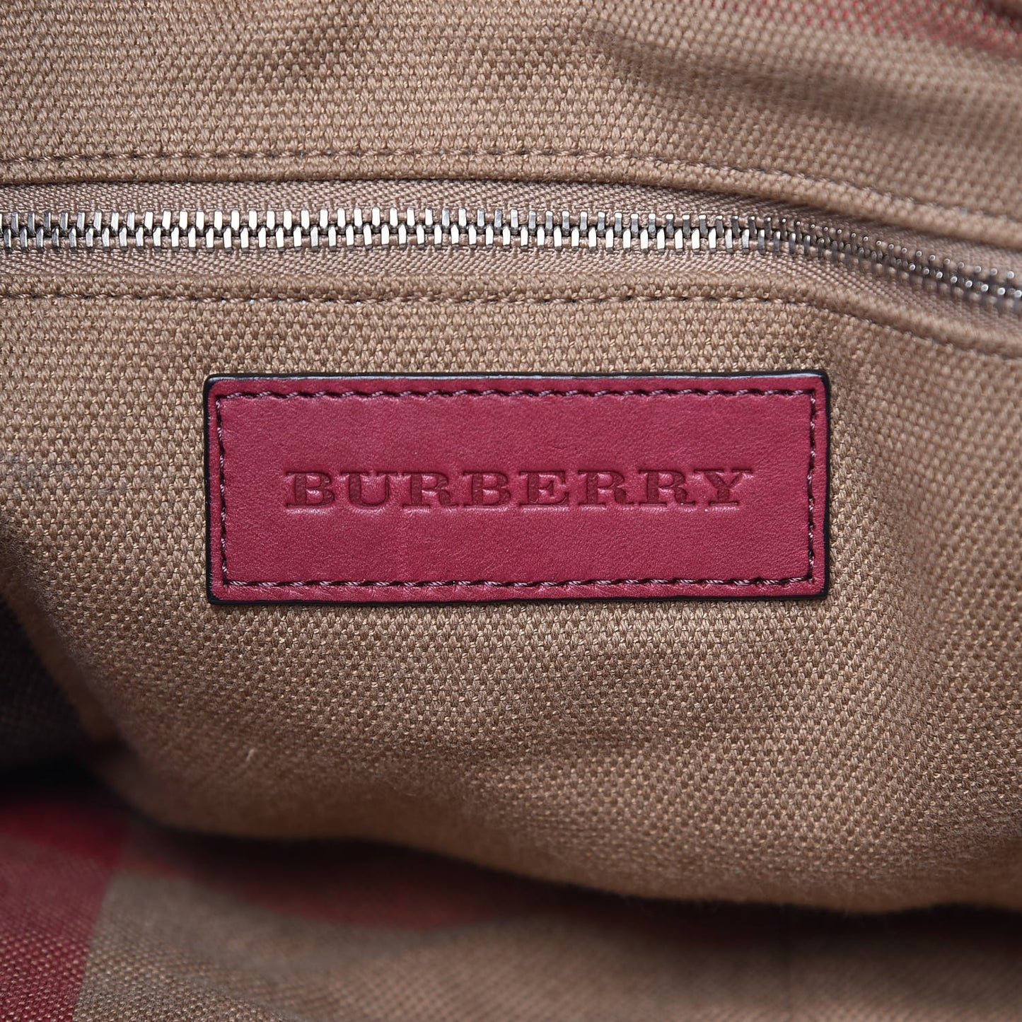 Grainy Calfskin House Check Medium Maidstone Burgundy Red