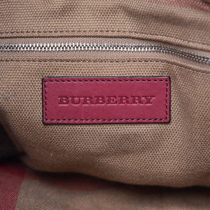 Burberry Grainy Calfskin House Check Medium Maidstone Burgundy Red 6 of 11