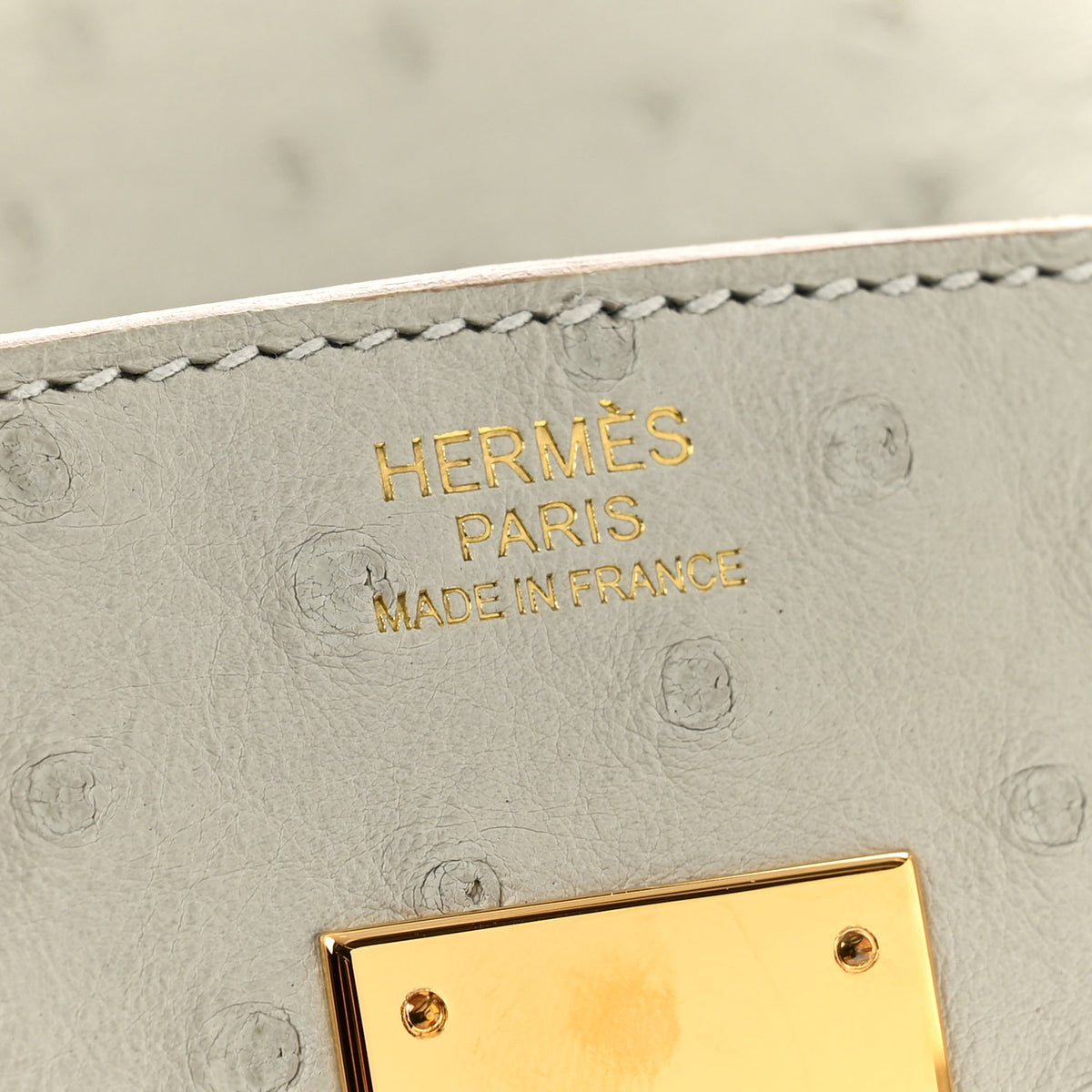Ostrich Birkin 30 Gris Perle
