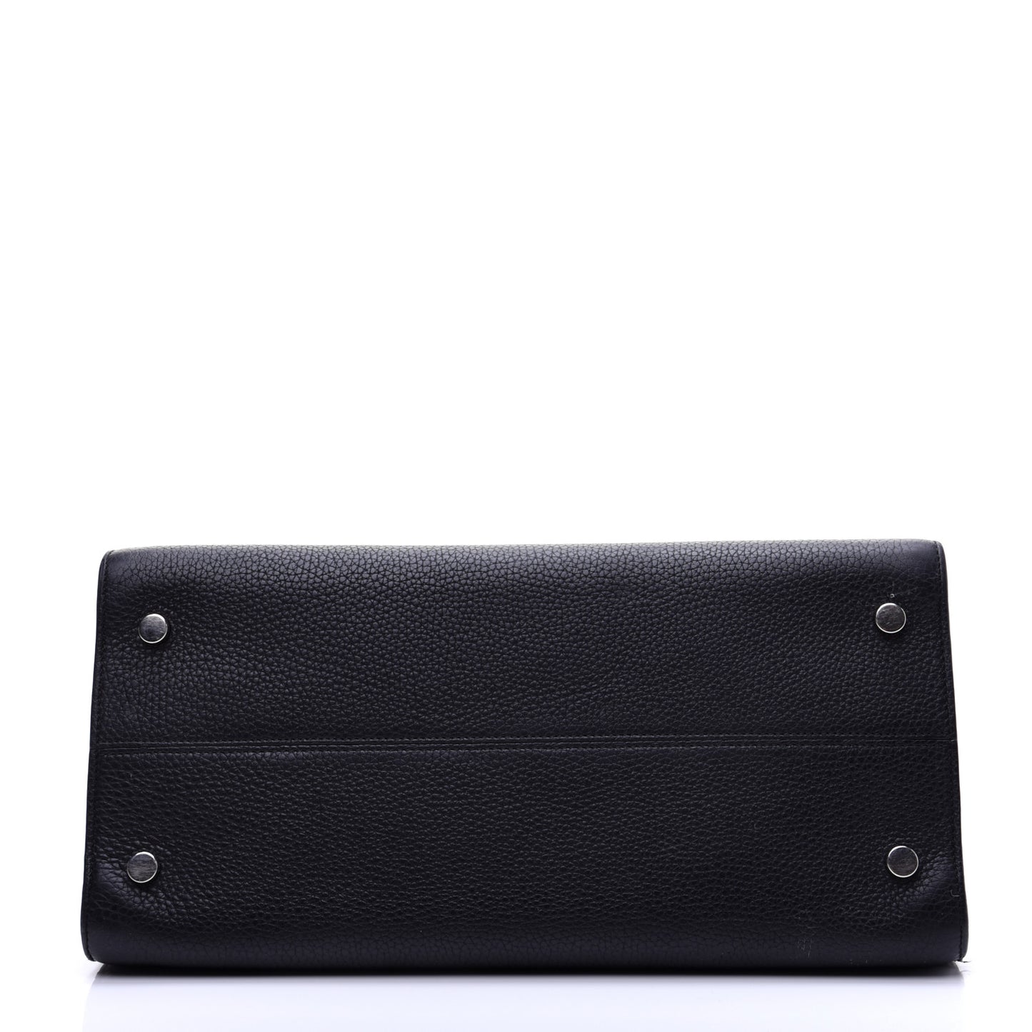 Grained Calfskin Large Diorever Flap Black