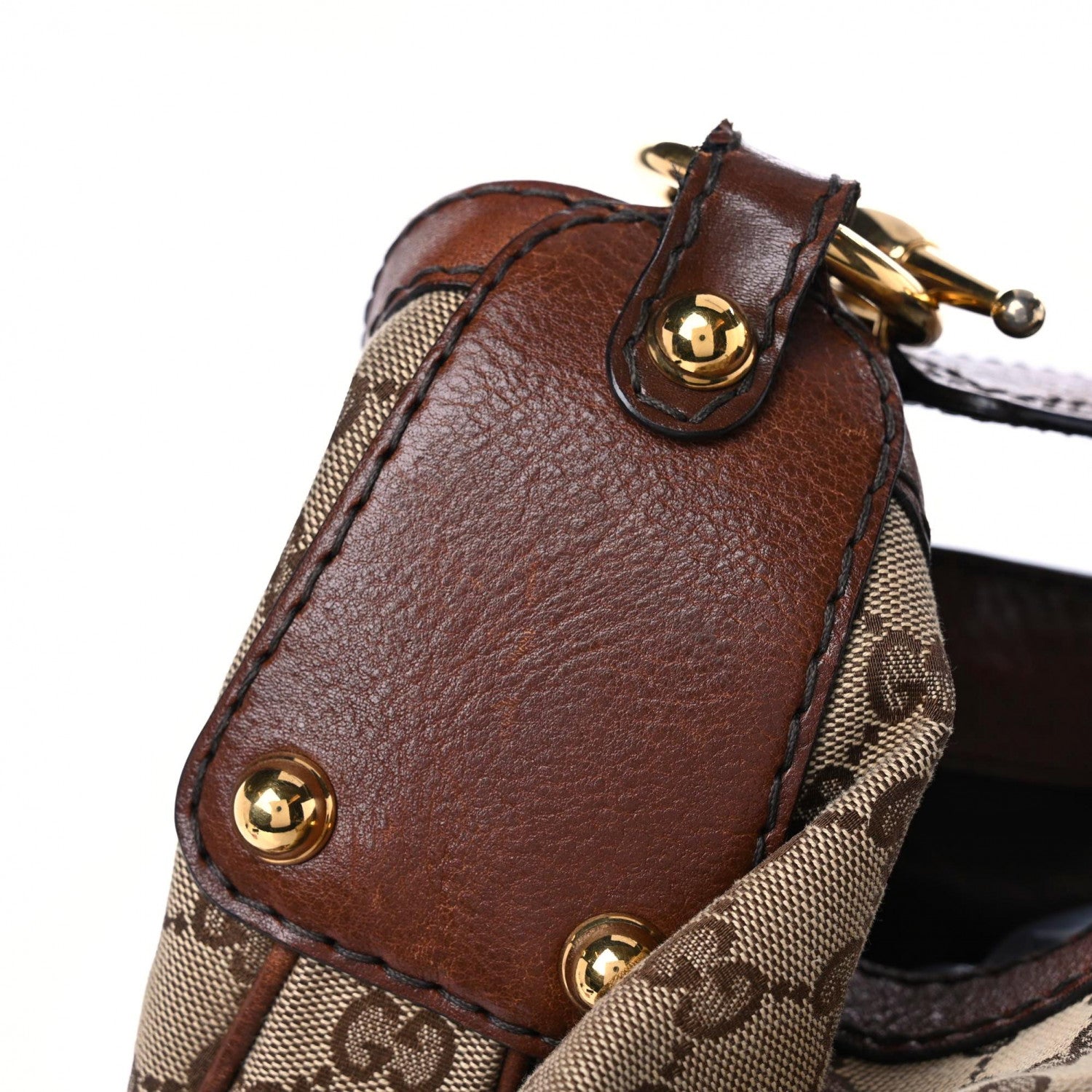 Gucci Monogram Large Jockey Hobo Dark Brown 17 of 23