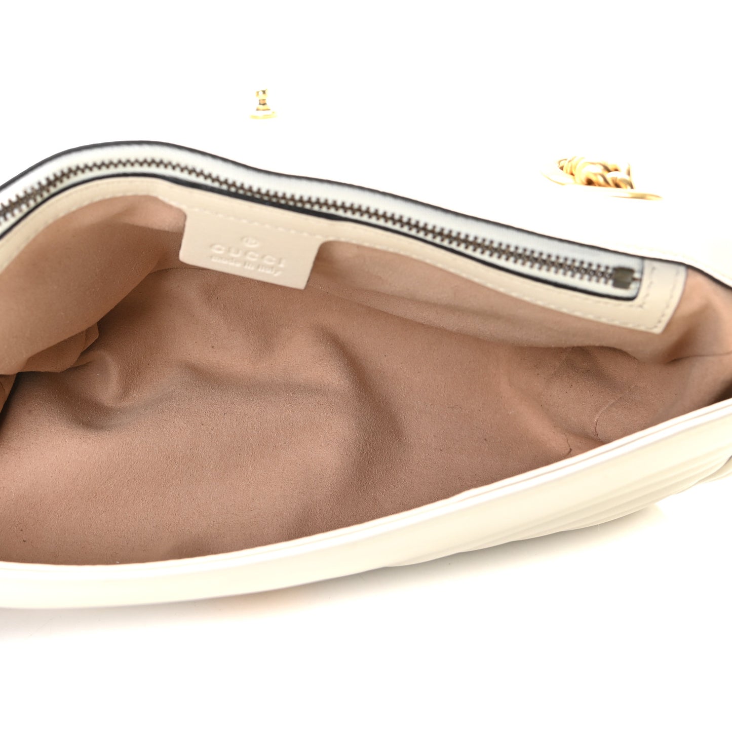 Calfskin Matelasse Small GG Marmont Shoulder Bag White