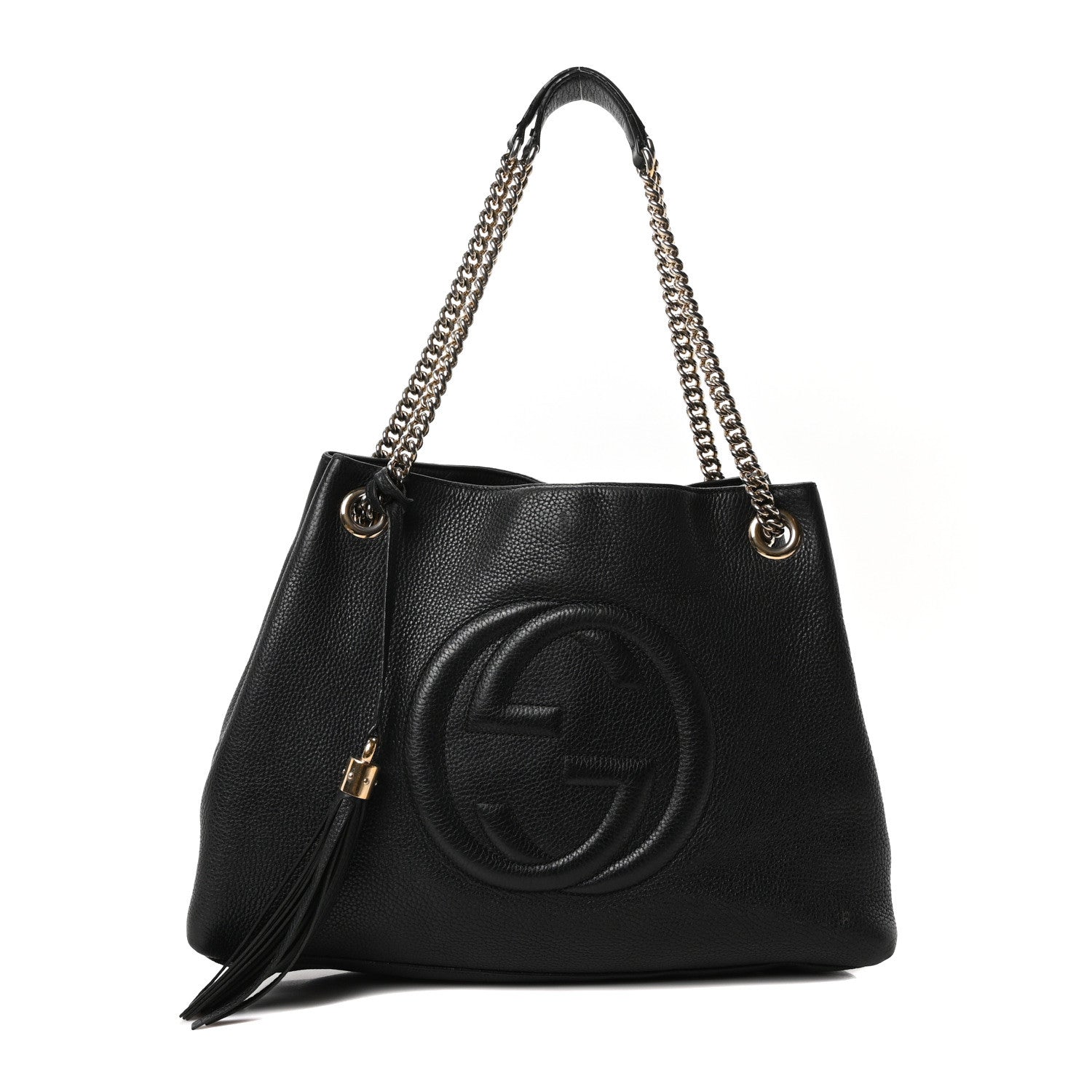 Gucci Pebbled Calfskin Medium Soho Chain Shoulder Bag Black 1 of 10