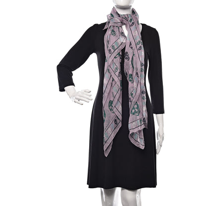 Alexander McQueen Silk Chiffon Skull Scarf Pink 2 of 3