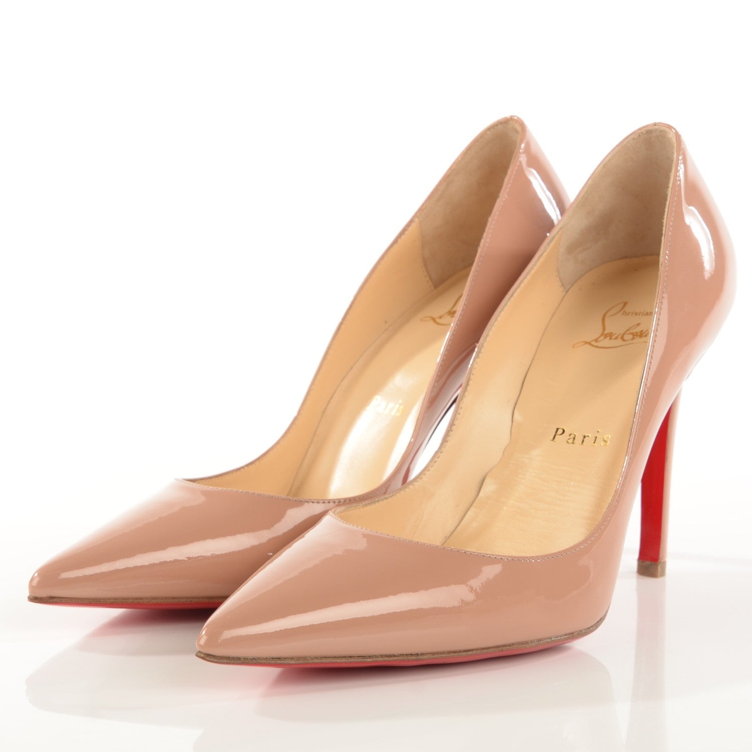 Christian Louboutin Patent Pigalle 120 Pumps 37 Nude 3 of 7