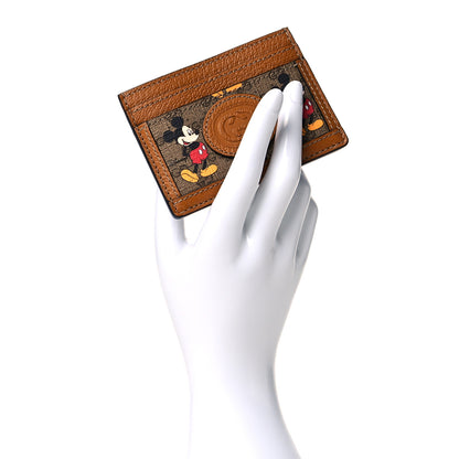 Gucci X DISNEY Mini Vintage GG Supreme Monogram Mickey Mouse Card Holder Beige Vintage Sun Oil 2 of 8