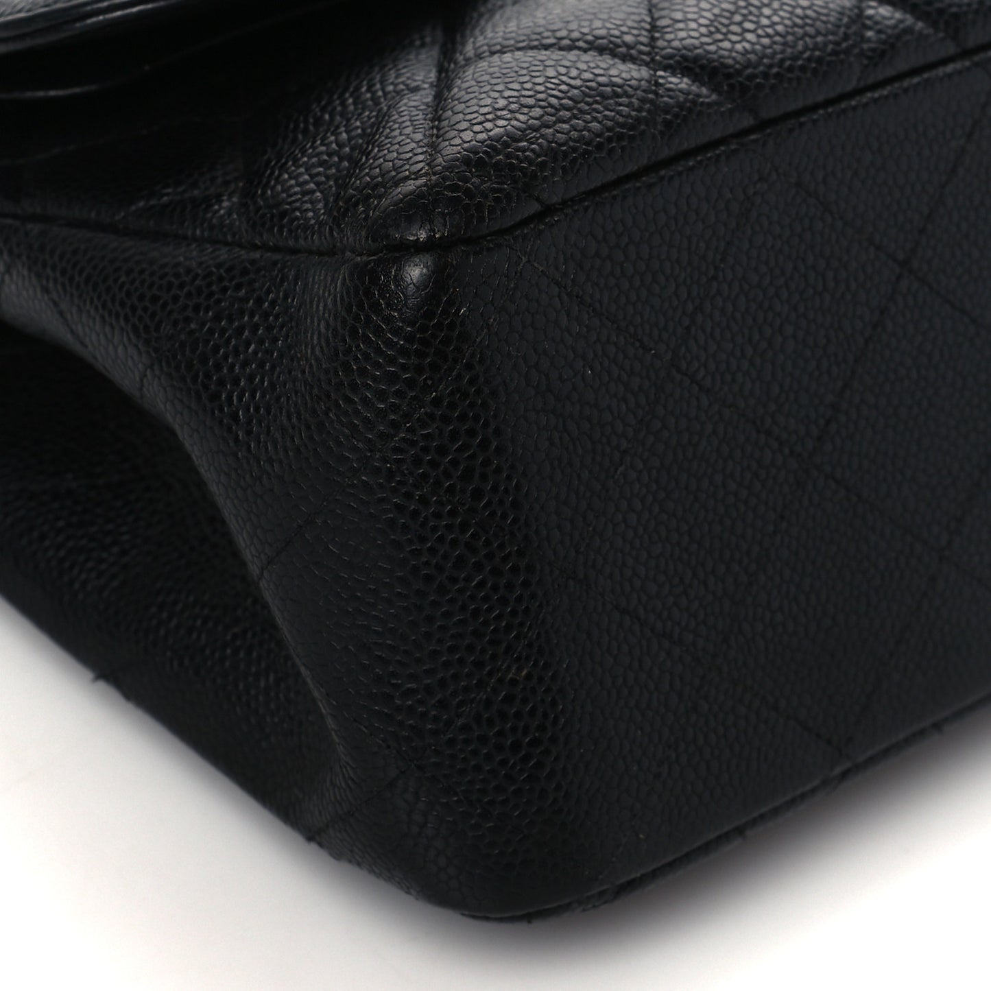Caviar Quilted Jumbo Double Flap Black
