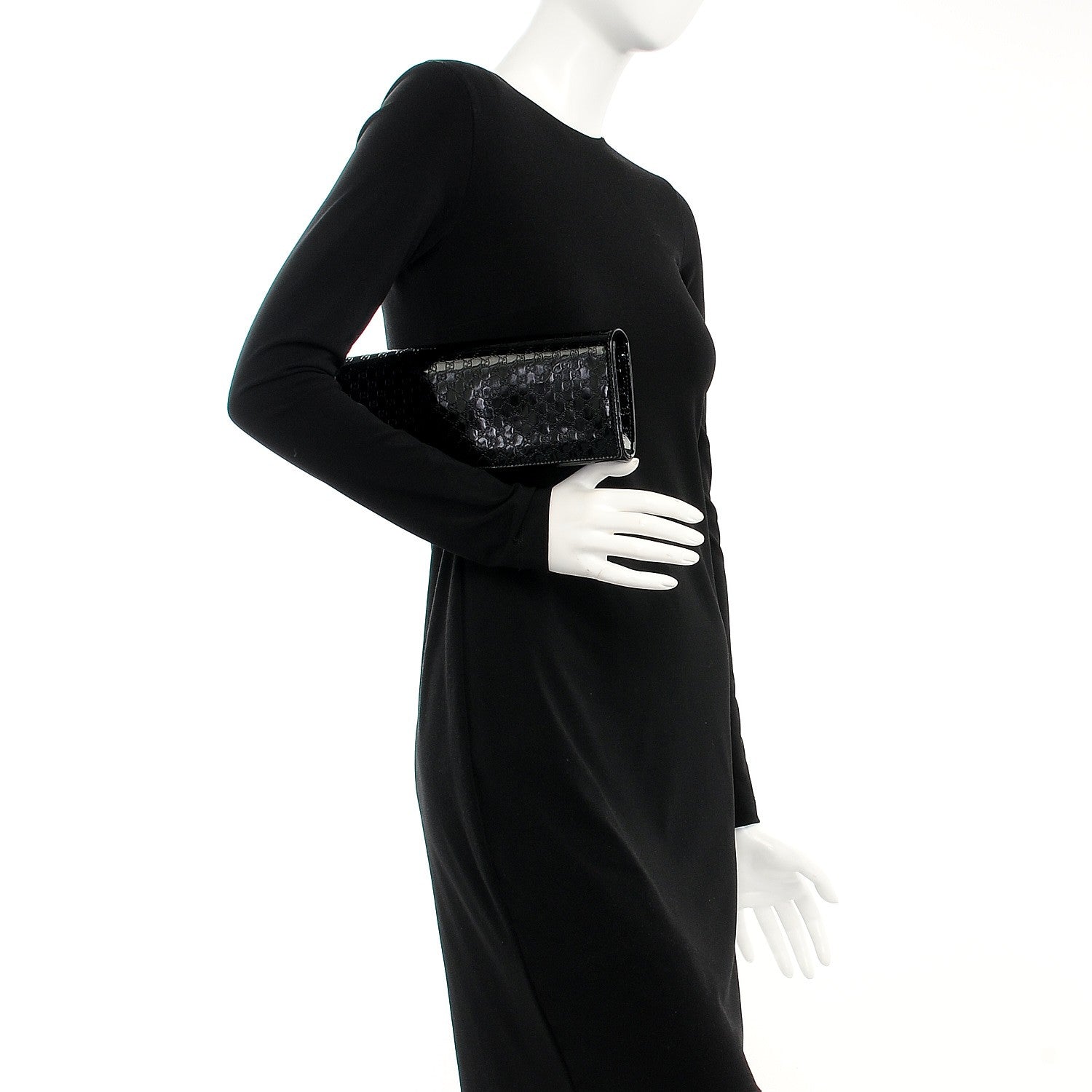 Gucci Patent Microguccissima Small Broadway Clutch Black 2 of 8