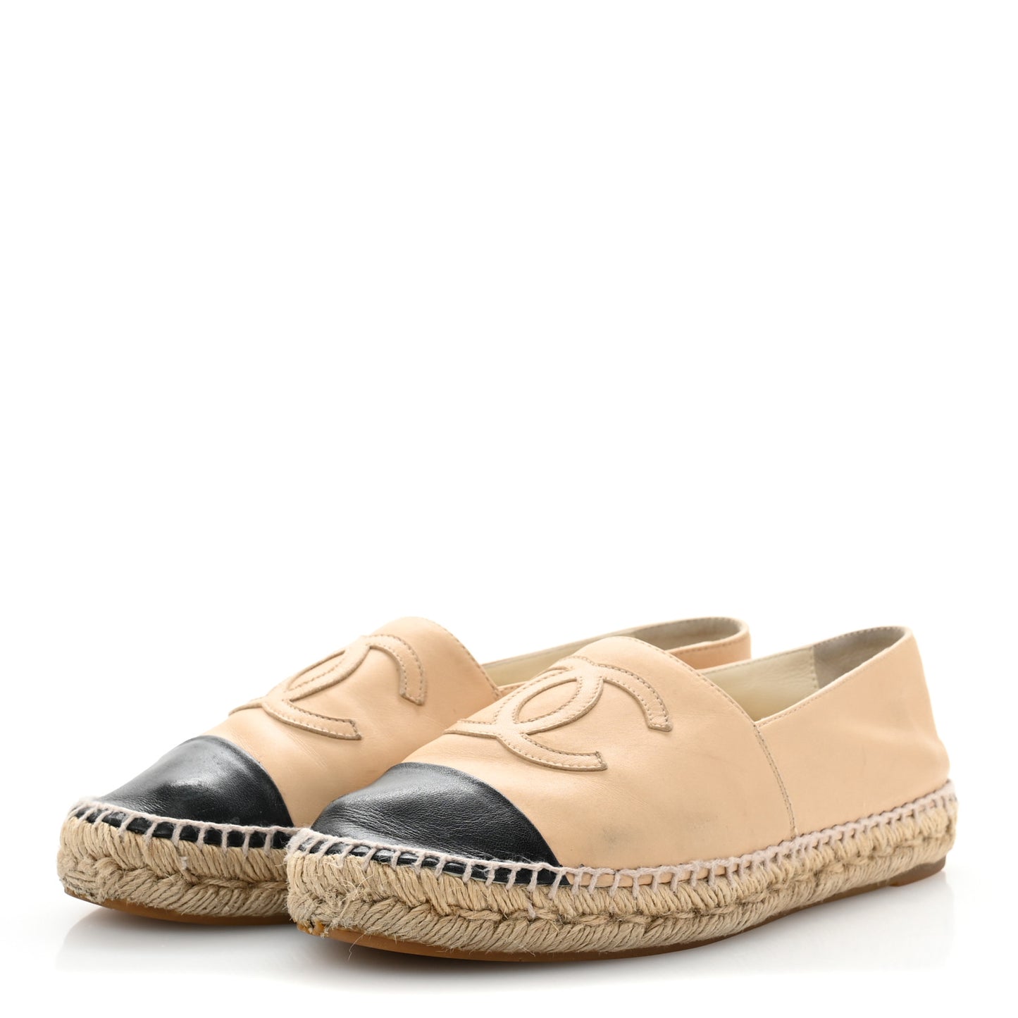 Lambskin CC Espadrilles 39 Beige Black