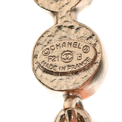 Chanel Crystal CC Drop Earrings Gold 4 of 4