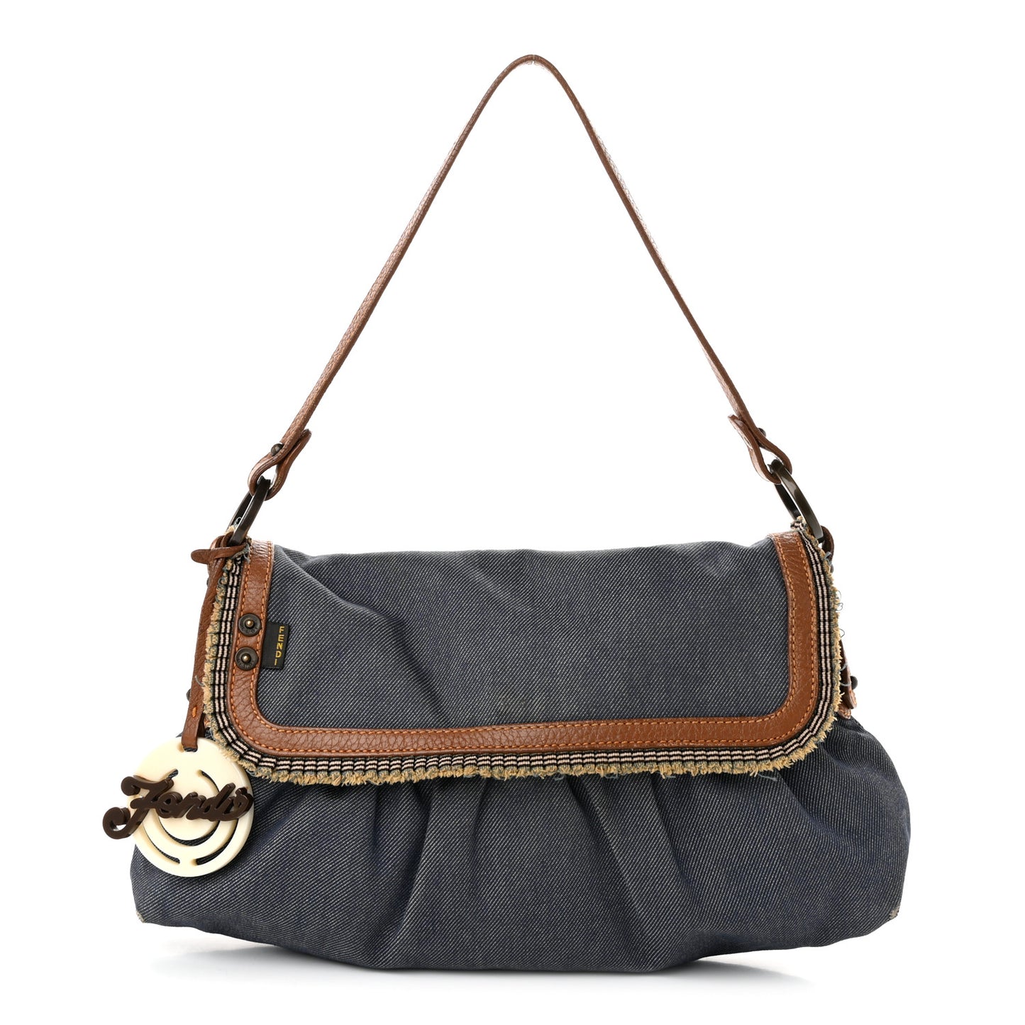 Denim Small Media Jeans Chef Shoulder Bag Blue Cuoio