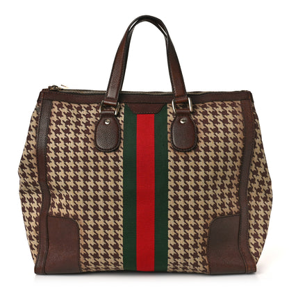 Gucci Fabric Pied De Poule Large Seventies Web Boston Brown 1 of 9