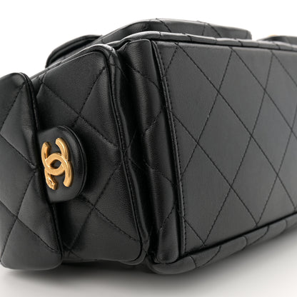 Chanel Shiny Lambskin Quilted Trendy Pockets Hobo Black 9 of 11