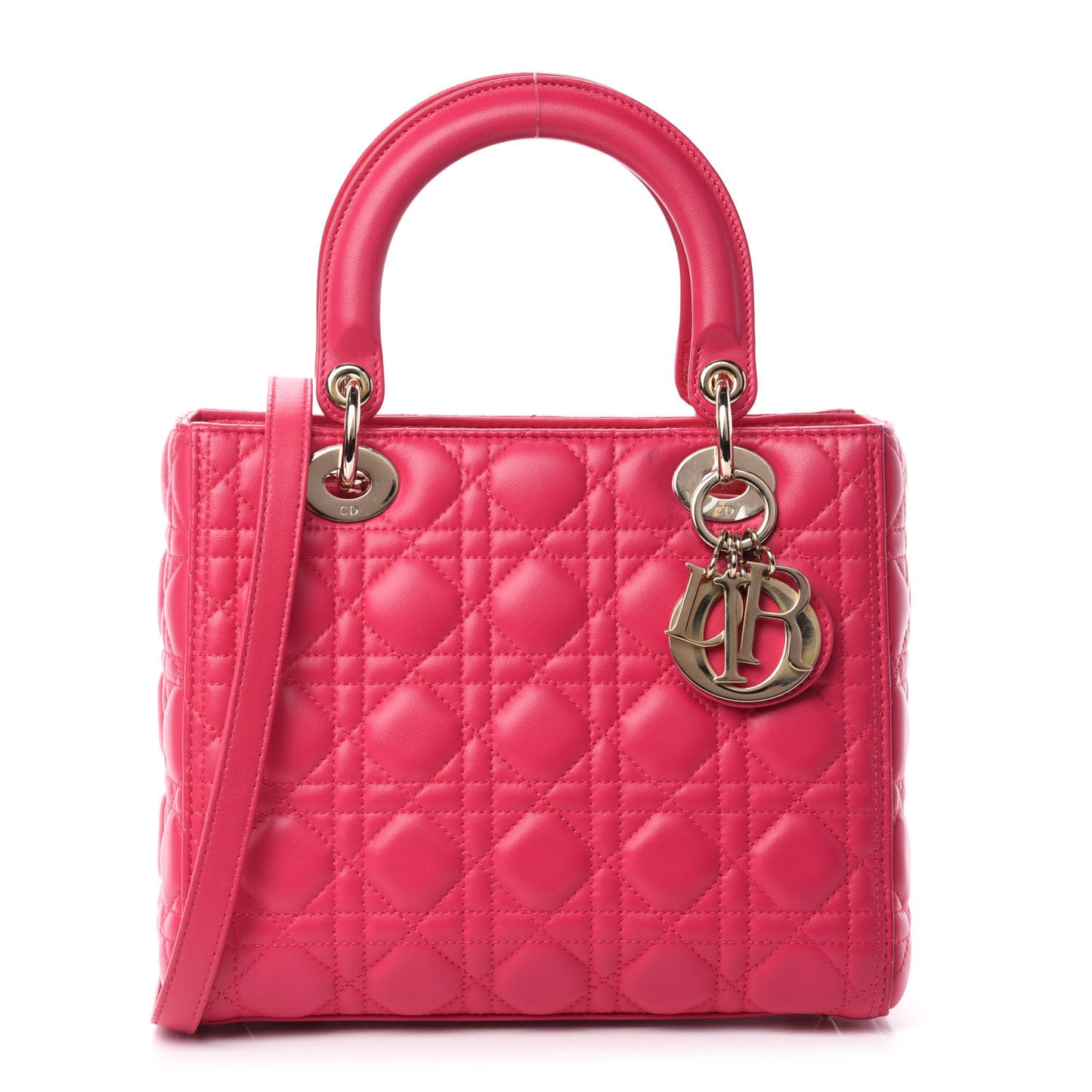 Lambskin Cannage Medium Lady Dior Pink