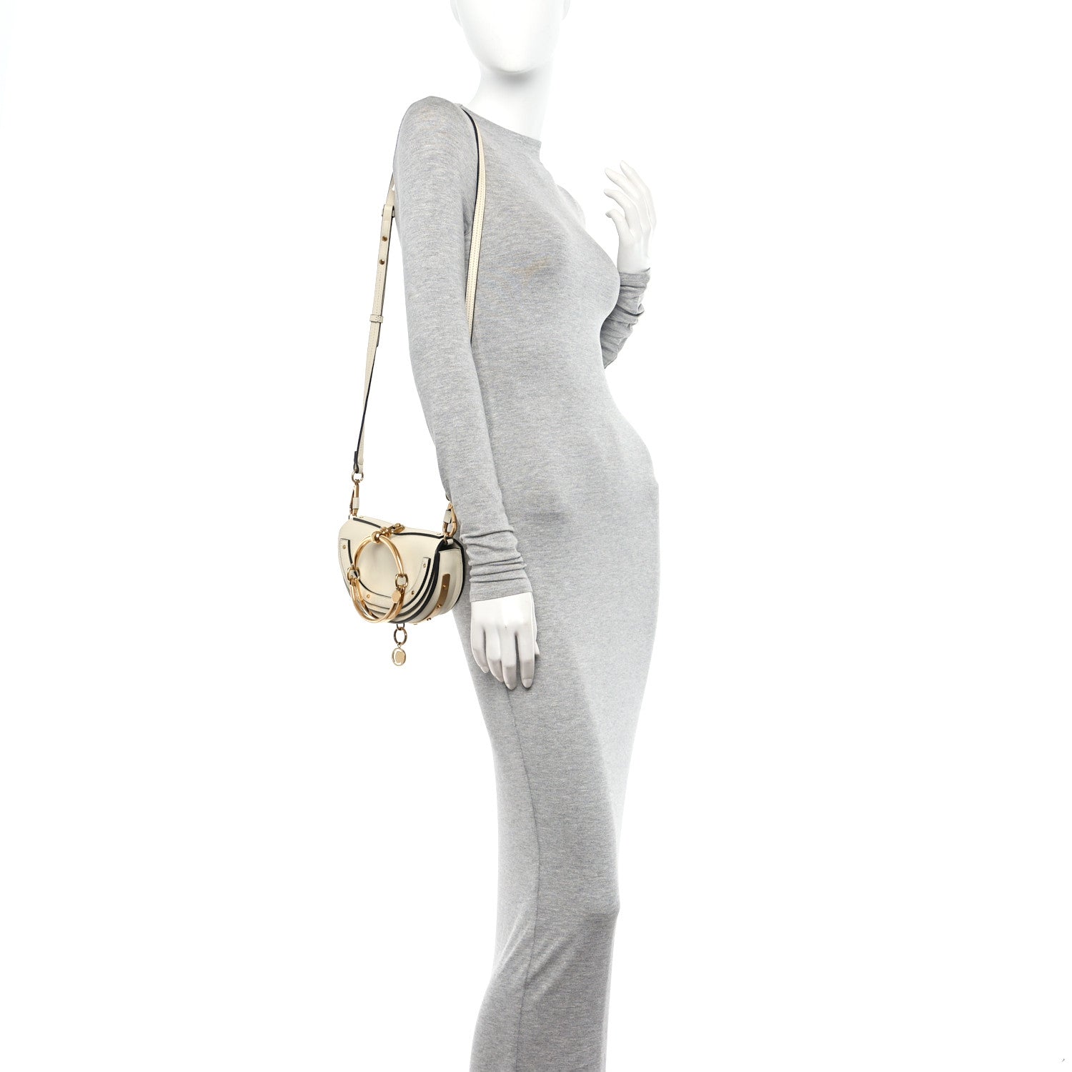 Chloe Calfskin Small Nile Bracelet Minaudiere Bag Off White 2 of 15