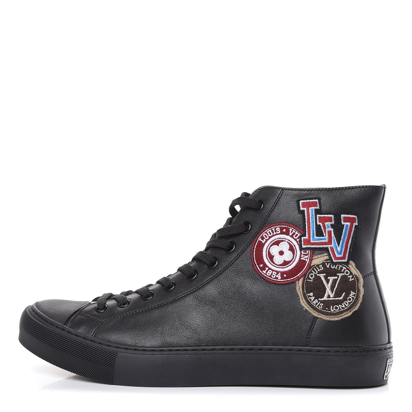 Calfskin LV League Tattoo Sneaker Boots 8 Black