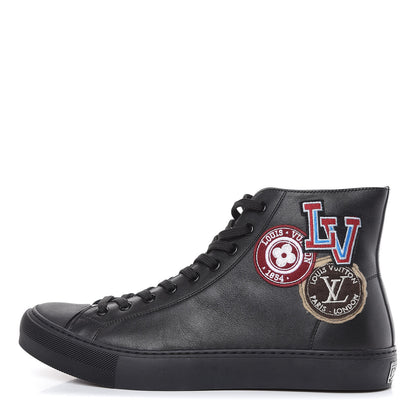 Louis Vuitton Calfskin LV League Tattoo Sneaker Boots 8 Black 1 of 10