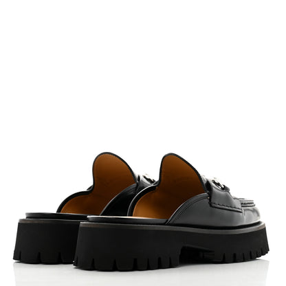 Gucci Magnum Calfskin Womens Horsebit Platform Mules 37.5 Black 5 of 9