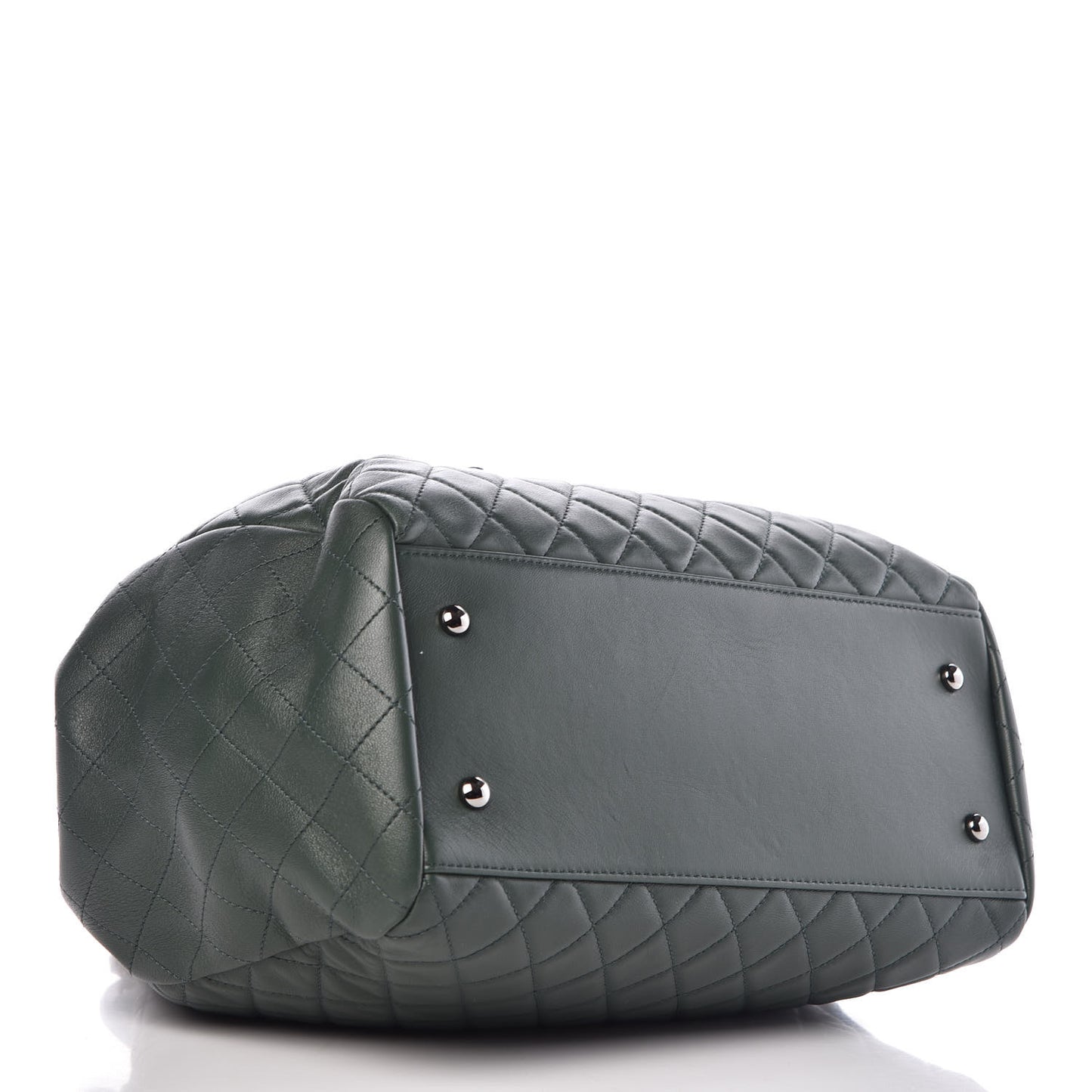Lambskin Quilted Large Drawstring Shoulder Bag Green