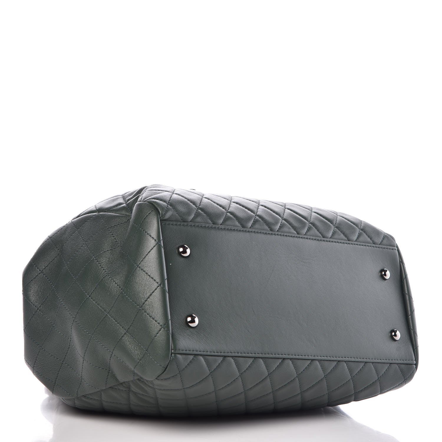 Chanel Lambskin Quilted Large Drawstring Shoulder Bag Green 4 of 9