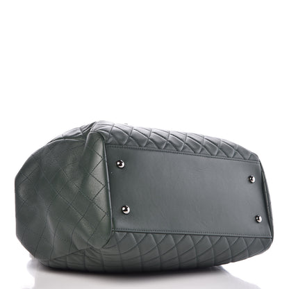 Chanel Lambskin Quilted Large Drawstring Shoulder Bag Green 4 of 9