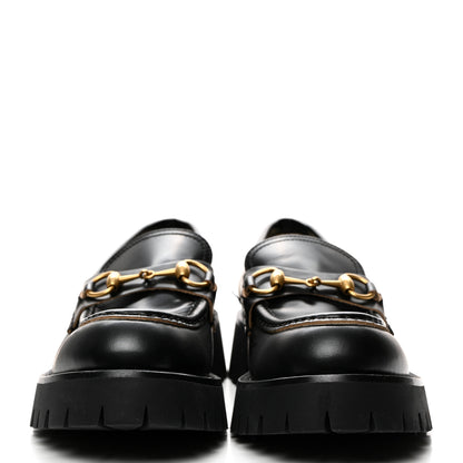 Gucci Cordovan Lux Womens Harald Horsebit 25mm Platform Loafers 38.5 Black 2 of 9