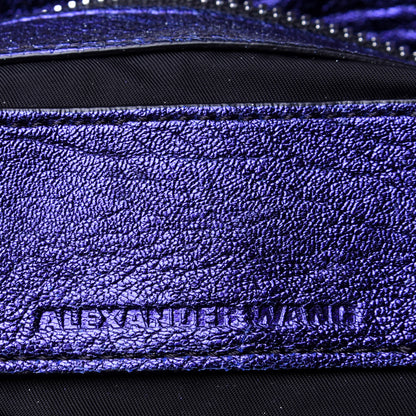 Alexander Wang Metallic Pebbled Lambskin Diego Bucket Purple Nickel Hardware 7 of 13