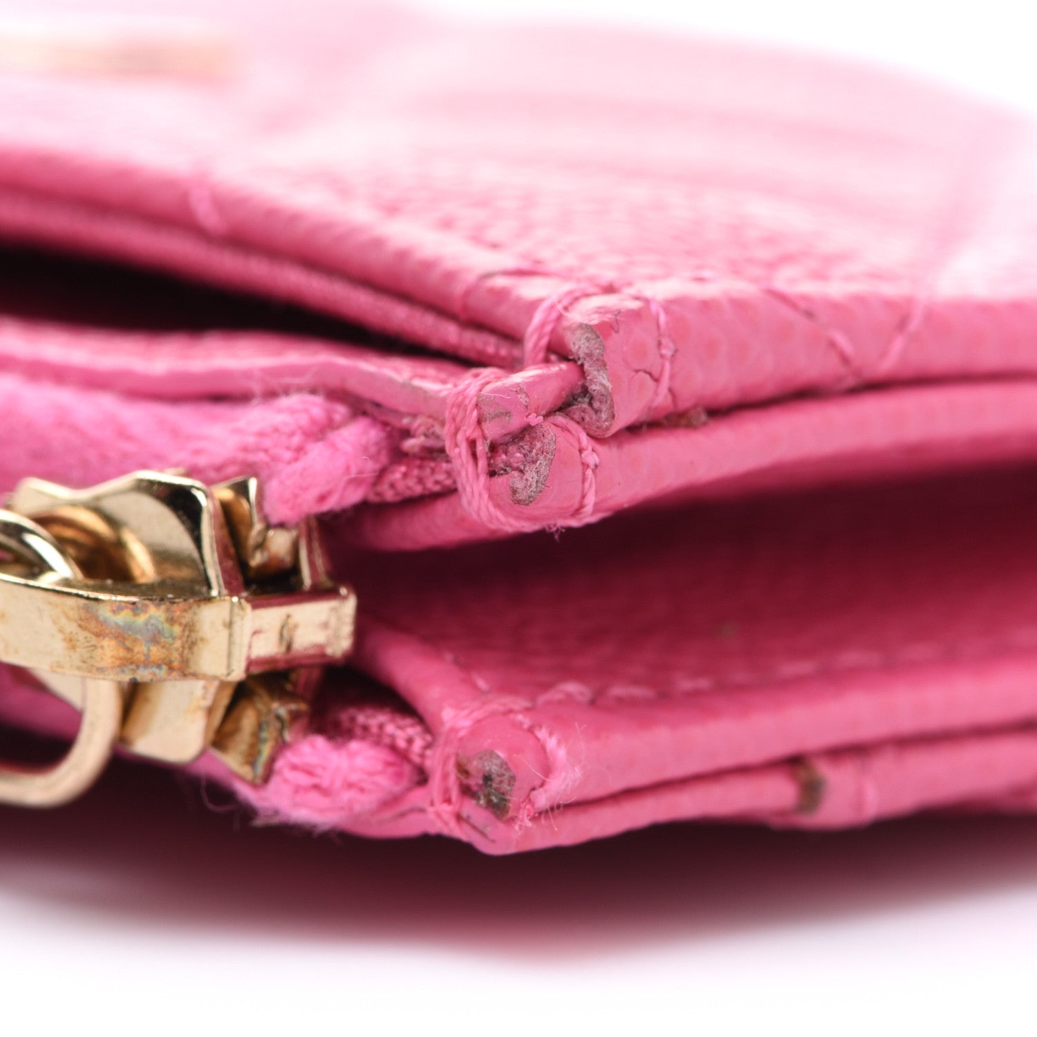 Chanel Caviar Quilted CC Zip Card Holder Pink 8 of 9