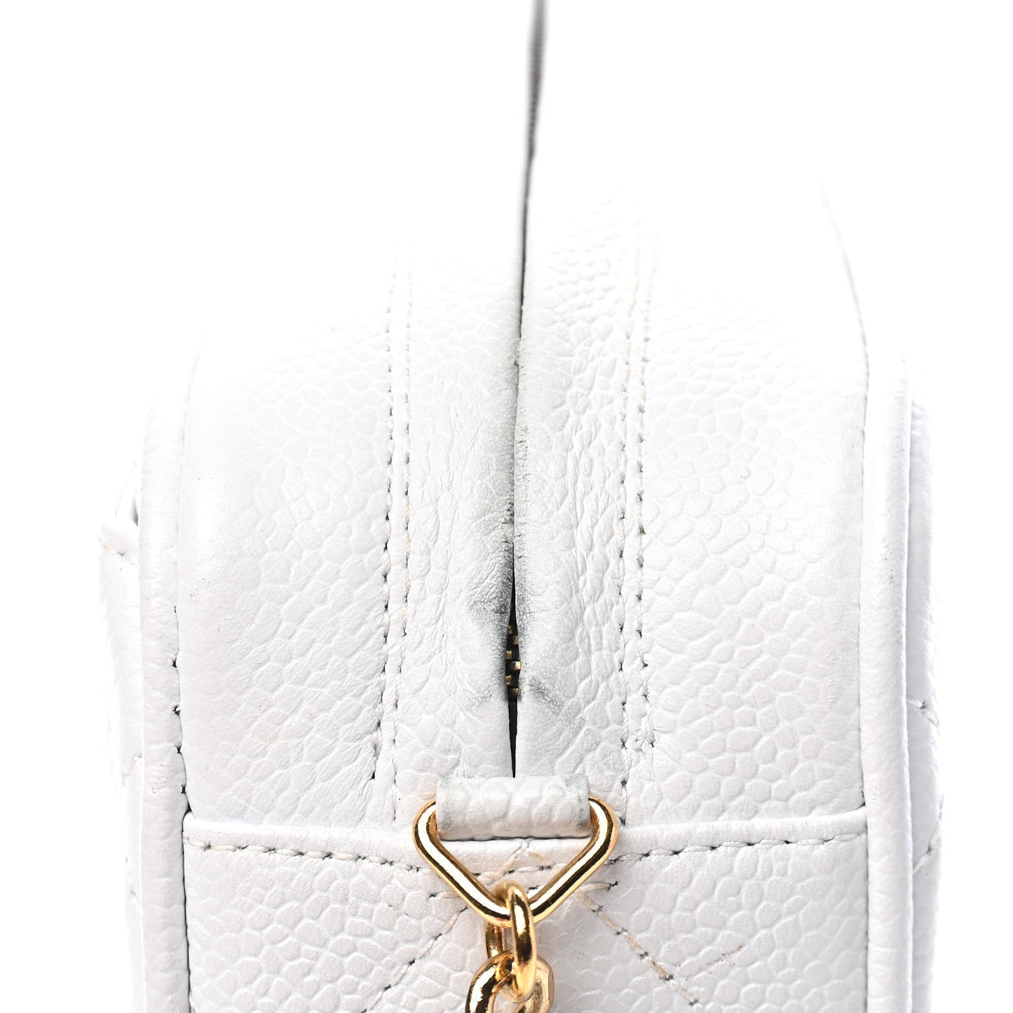 Caviar Quilted Camera Case White
