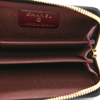 Chanel Sheepskin Quilted Mademoiselle Vintage Zip Coin Purse Black 5 of 7