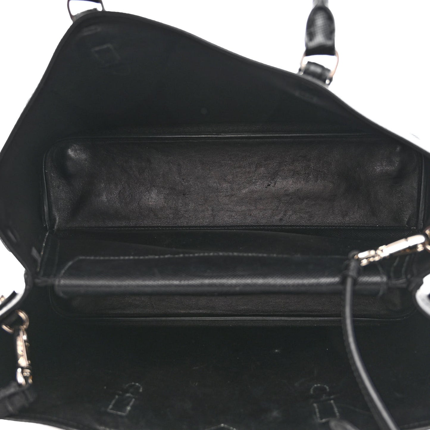 Saffiano Cuir Medium Double Handle Tote Black