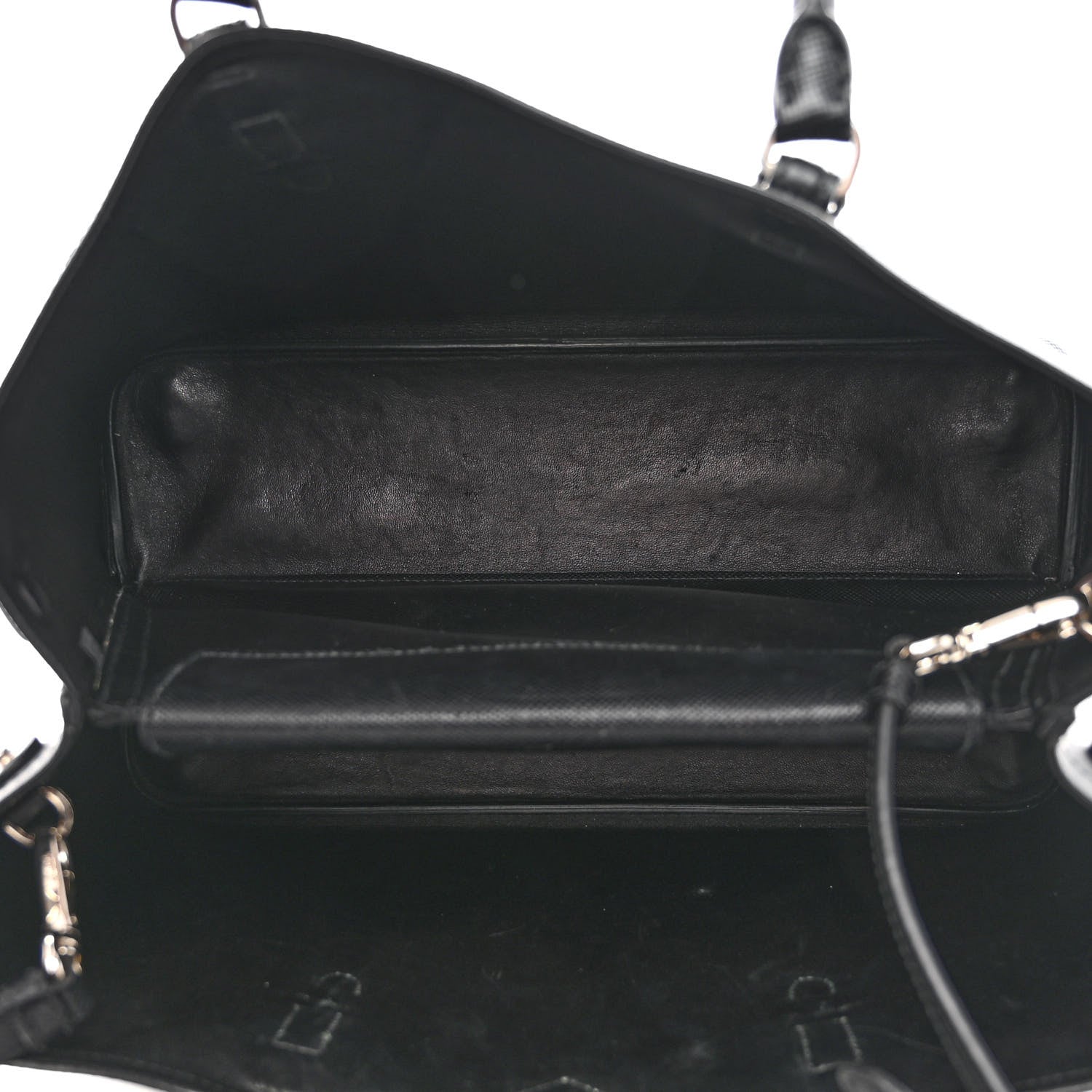 Prada Saffiano Cuir Medium Double Handle Tote Black 6 of 10