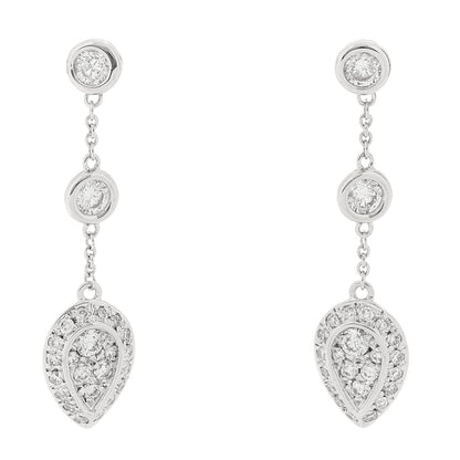 Parker & West by FASHIONPHILE 18K White Gold Diamond .80ctw Drop Earrings 1 of 5