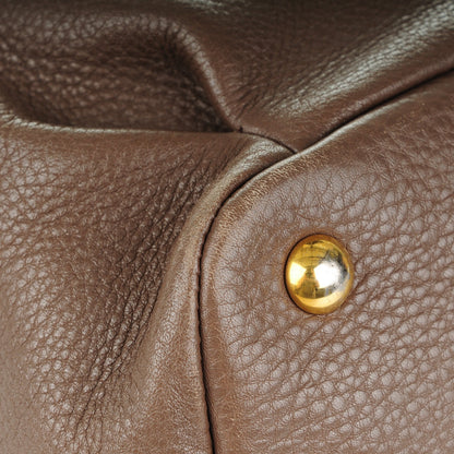 Miu Miu Cervo Grommet Top Handle Tote Brown 9 of 10