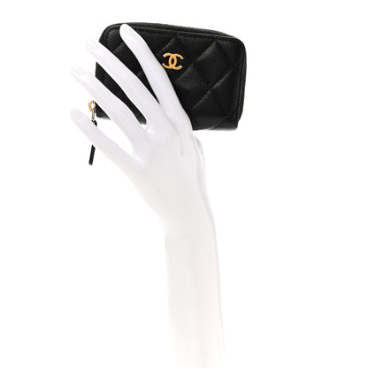 Chanel Caviar Quilted Zip Coin Purse Black 2 of 7